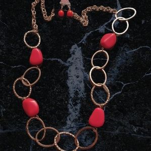 Paparazzi pink long necklace